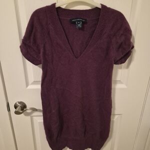 Purple V-Neck Women's Sweater